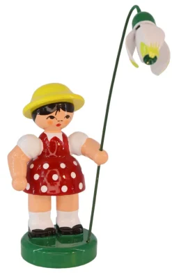 Figurenland Uhlig GmbH Blumenmädchen*Miniatur Blumenmädchen Katharina mit weißer Blume, 9 cm von