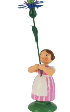 Legler Holz- und Drechslerwaren HODREWA Blumenmädchen*Miniatur Blumenmädchen mit Kornblume, 12 cm von HODREWA Legler