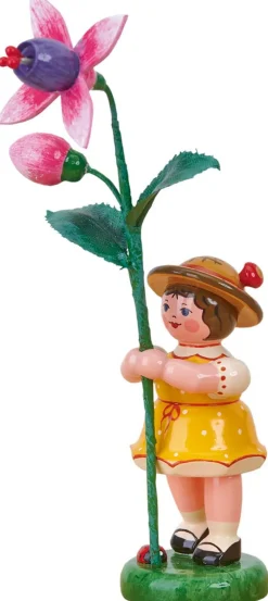 Hubrig Volkskunst Blumenmädchen*Miniatur Blumenmädchen mit Fuchsie von