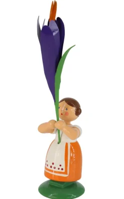 Legler Holz- und Drechslerwaren HODREWA Blumenmädchen*Miniatur Blumenmädchen mit Krokus, 12 cm von HODREWA Legler