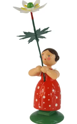 Legler Holz- und Drechslerwaren HODREWA Blumenmädchen*Miniatur Blumenmädchen mit Buschwindröschen, 12 cm von HODREWA Legler