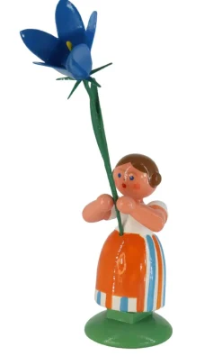 Legler Holz- und Drechslerwaren HODREWA Blumenmädchen*Miniatur Blumenmädchen mit Glockenblume, 12 cm von HODREWA Legler