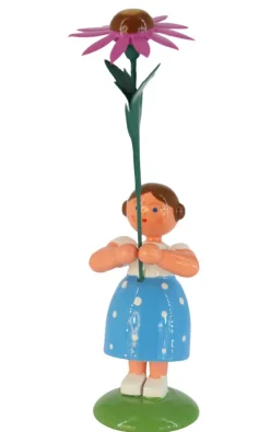 Legler Holz- und Drechslerwaren HODREWA Blumenmädchen*Miniatur Blumenmädchen mit rotem Sonnenhut, 12 cm von HODREWA Legler