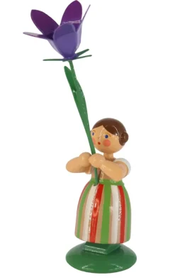 Legler Holz- und Drechslerwaren HODREWA Blumenmädchen*Miniatur Blumenmädchen mit Wiesenglockenblume, 12 cm von HODREWA Legler