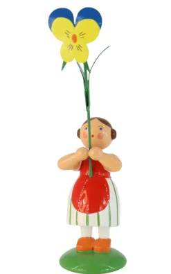 Legler Holz- und Drechslerwaren HODREWA Blumenmädchen*Miniatur Blumenmädchen mit Stiefmütterchen, 12 cm von HODREWA Legler