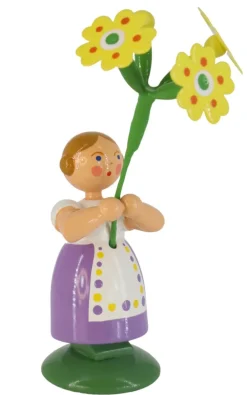 Legler Holz- und Drechslerwaren HODREWA Blumenmädchen*Miniatur Blumenmädchen mit Himmelschlüsselchen, 12 cm von HODREWA Legler