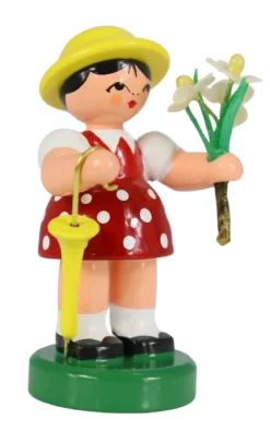 Figurenland Uhlig GmbH Blumenmädchen*Miniatur Blumenmädchen, rot/gelb von