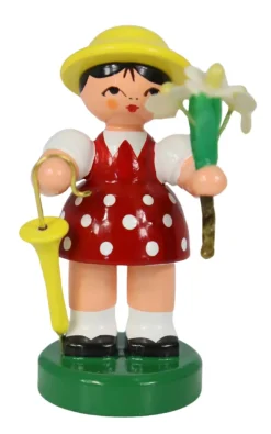 Figurenland Uhlig GmbH Blumenmädchen*Miniatur Blumenmädchen, rot/gelb von