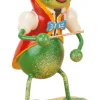 Hubrig Volkskunst Holzfiguren & Dekofiguren*Miniatur Frosch Herr Kapellmeister, 8 cm von