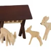 Romy Thiel Neuheiten | Romy Thiel Figuren*Miniatur Futterkrippe mit 3 Rehen, geschnitzt von