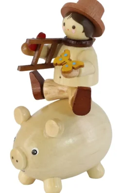 Romy Thiel Romy Thiel Figuren*Miniatur Glücksbringer mit Schwein, 6 cm natur von