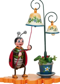 Hubrig Volkskunst Holzfiguren & Dekofiguren*Miniatur Marienkäfer mit Glockenspiel von