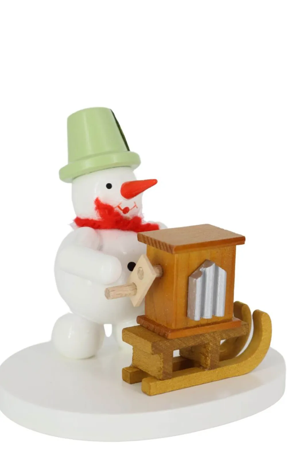 Zenker Holzfiguren & Dekofiguren*Miniatur Schneemann Drehorgelspieler, , 8 cm von Ralf