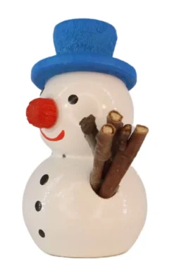 SEIFFENcom by Nestler GmbH Weihnachtsfiguren*Miniatur Schneemann mit blauem Hut, 3 cm von SEIFFEN.COM