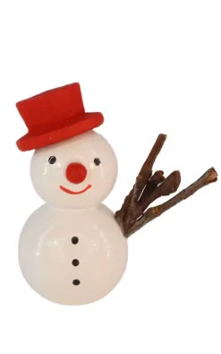 SEIFFENcom by Nestler GmbH Weihnachtsfiguren*Miniatur Schneemann mit rotem Hut, 4 cm von SEIFFEN.COM