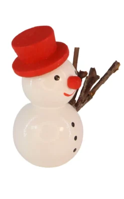 SEIFFENcom by Nestler GmbH Weihnachtsfiguren*Miniatur Schneemann mit rotem Hut, 4 cm von SEIFFEN.COM