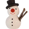 SEIFFENcom by Nestler GmbH Weihnachtsfiguren*Miniatur Schneemann mit schwarzem Hut, 3 cm von SEIFFEN.COM