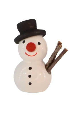 SEIFFENcom by Nestler GmbH Weihnachtsfiguren*Miniatur Schneemann mit schwarzem Hut, 3 cm von SEIFFEN.COM