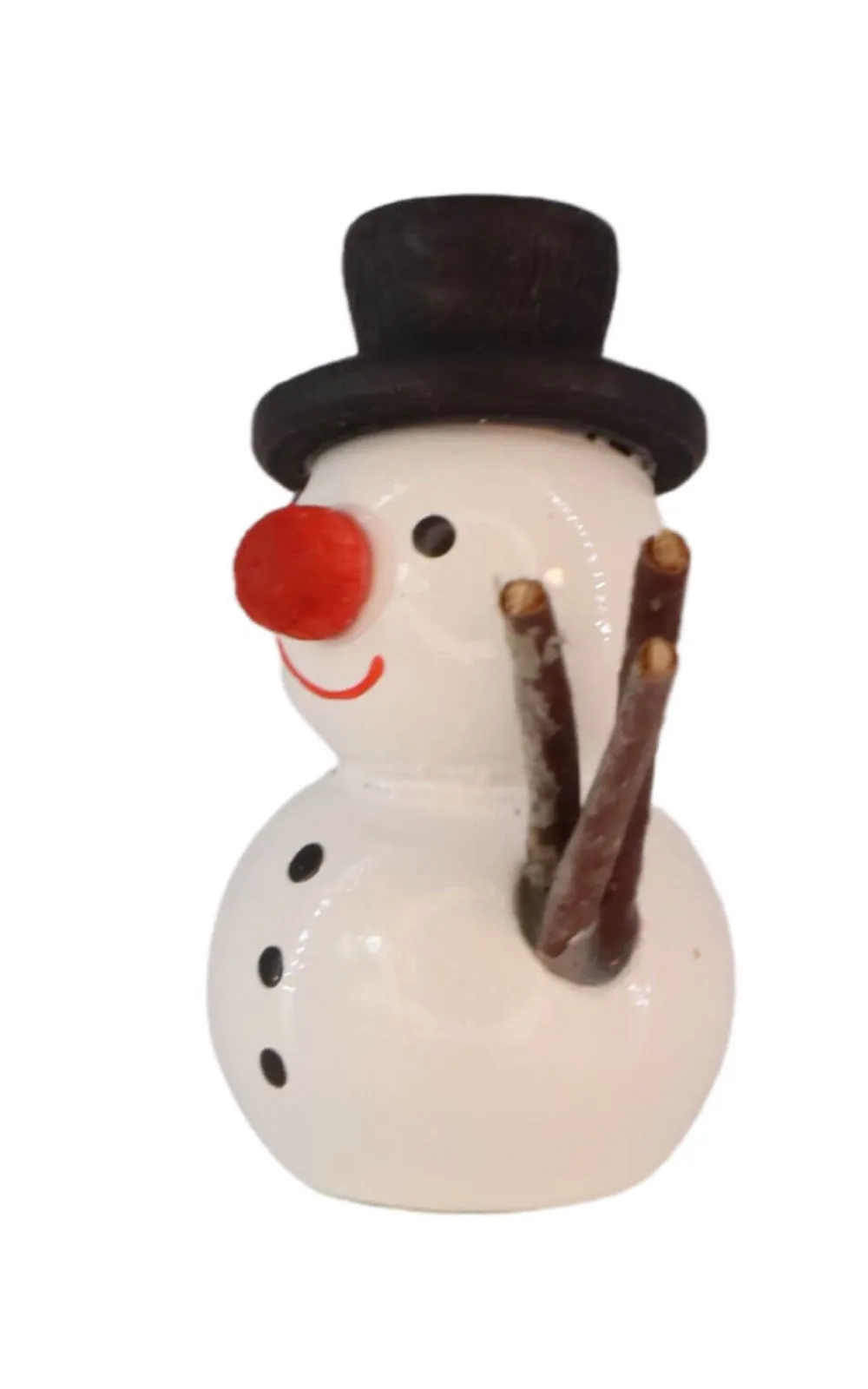 SEIFFENcom by Nestler GmbH Weihnachtsfiguren*Miniatur Schneemann mit schwarzem Hut, 3 cm von SEIFFEN.COM