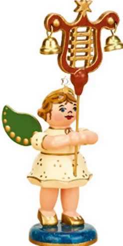 Hubrig Volkskunst Weihnachtsengel*Miniatur Weihnachtsengel mit Lyra, 7 cm von