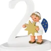 KWO Weihnachtsengel*Miniatur Weihnachtsengel mit Zahl 2, 7 cm von