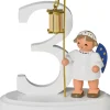KWO Weihnachtsengel*Miniatur Weihnachtsengel mit Zahl 3, 7 cm von