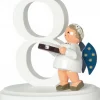 KWO Weihnachtsengel*Miniatur Weihnachtsengel mit Zahl 8, 7 cm von