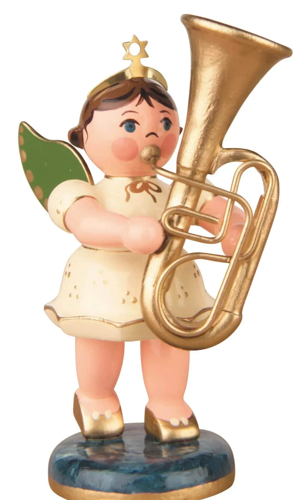 Hubrig Volkskunst Neuheiten | Weihnachtsengel*Miniatur Weihnachtsengel mit Tuba, 7 cm von