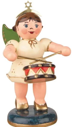 Hubrig Volkskunst Neuheiten*Miniatur Weihnachtsengel mit Trommel, 7 cm, von