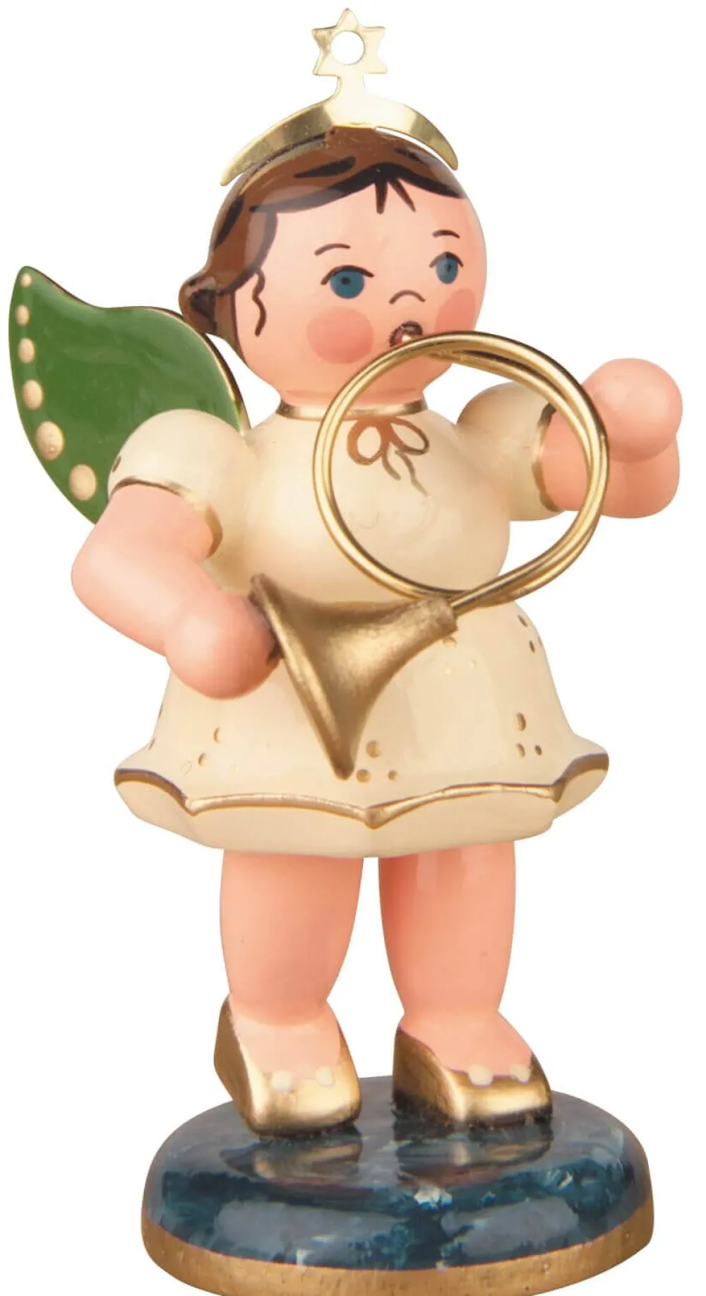 Hubrig Volkskunst Neuheiten | Weihnachtsengel*Miniatur Weihnachtsengel mit Horn, 7 cm, von