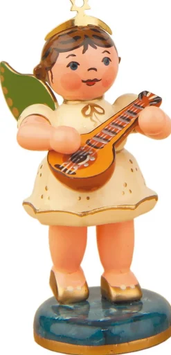 Hubrig Volkskunst Weihnachtsengel*Miniatur Weihnachtsengel mit Mandoline von