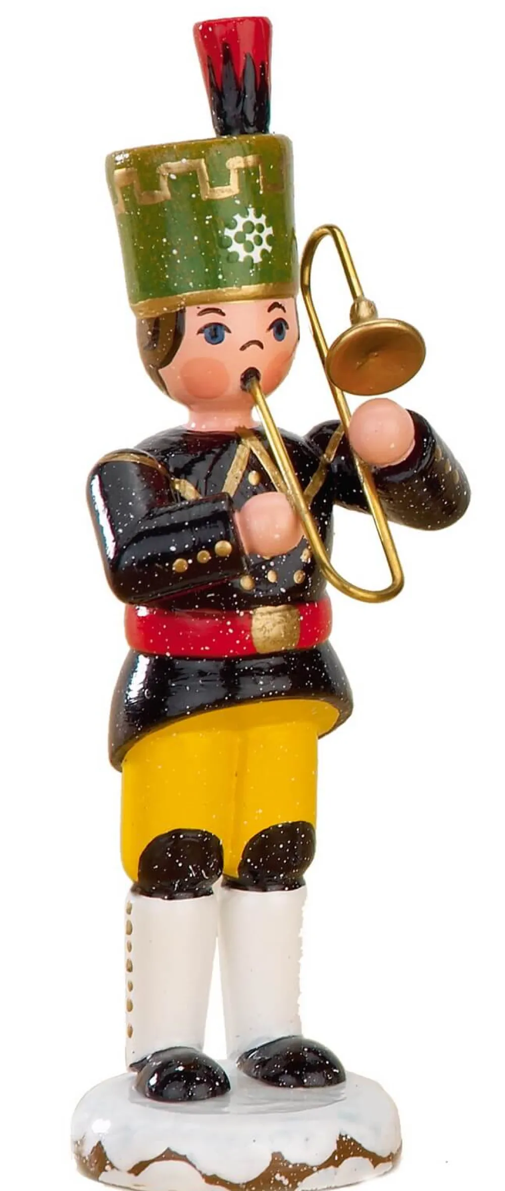 Kinder Hubrig Volkskunst Neuheiten | Hubrig Winterkinder*Miniatur Winterkind Bergmann mit Posaune von