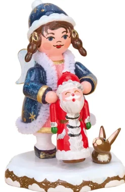 Kinder Hubrig Volkskunst Hubrig Winterkinder*Miniatur Winterkind Himmelskind mit Weihnachtsmann von
