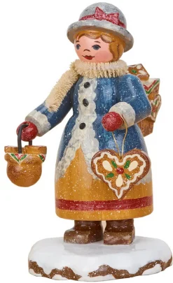 Kinder Hubrig Volkskunst Hubrig Winterkinder*Miniatur Winterkind Pfefferküchlerin von
