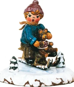 Kinder Hubrig Volkskunst Neuheiten | Hubrig Winterkinder*Miniatur Winterkind Schlittenfahrer, 7 cm, von