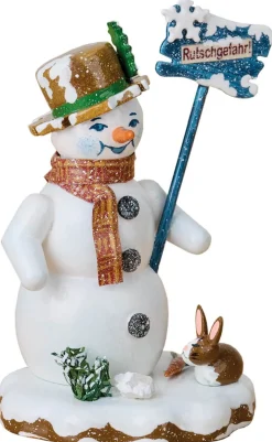 Kinder Hubrig Volkskunst Hubrig Winterkinder*Miniatur Winterkind Schneemann Rutschgefahr von