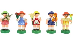 Figurenland Uhlig GmbH Blumenmädchen*Miniaturen Blumenmädchen, 5 Stück, handbemalt von