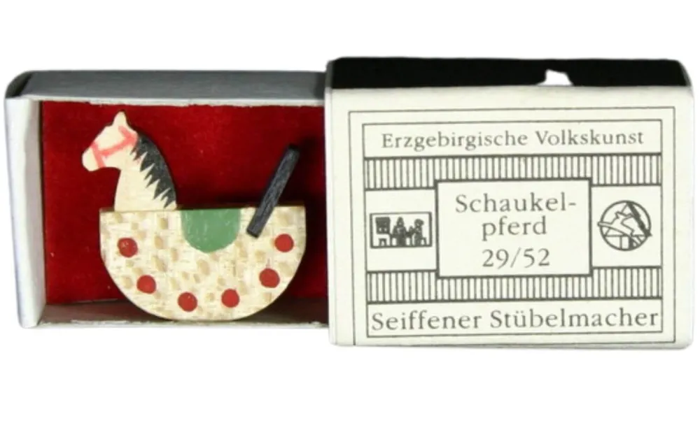Gunter Flath Miniaturen*Miniatur-Mini-Zündholzschachtel Schaukelpferd