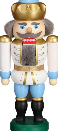 Seiffener Volkskunst eG Nussknacker*Nussknacker Exklusiv König weiss-blau von