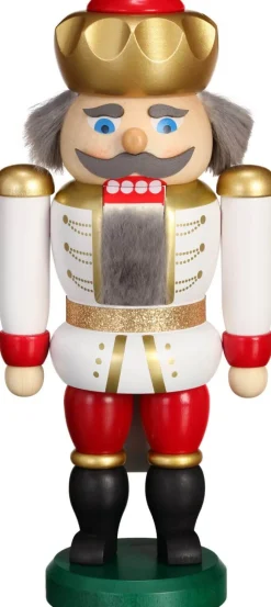 Seiffener Volkskunst eG Nussknacker*Nussknacker Exklusiv König weiss-rot, 20 cm von