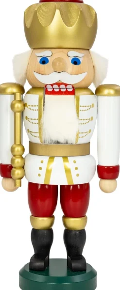 Seiffener Volkskunst eG Nussknacker*Nussknacker Exklusiv König, 25 cm, weiß - rot von