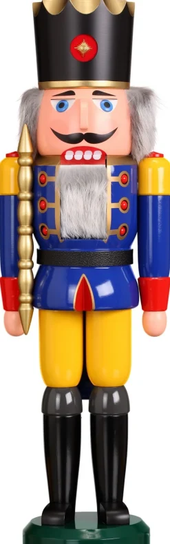 Seiffener Volkskunst eG Nussknacker*Nussknacker König, blau, 60 cm von