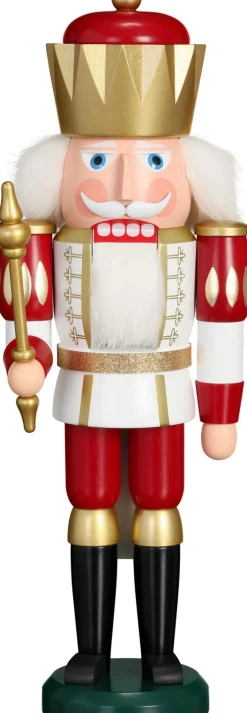 Seiffener Volkskunst eG Bestseller | Nussknacker*Nussknacker König, weiß-rot, 40 cm von