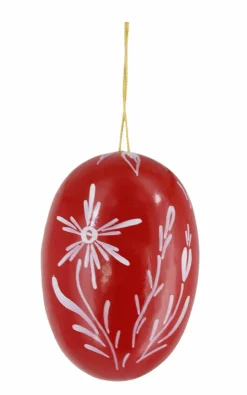 Figurenland Uhlig GmbH Ostereier*Osterei dunkelrot mit Kornblumen von