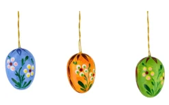 Figurenland Uhlig GmbH Neuheiten | Ostereier*Ostereier mit getupften Blumen, 6 Stück, 3,5 cm von