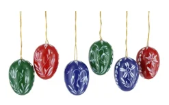 Figurenland Uhlig GmbH Ostereier*Ostereier mit weißen Blumen, 3 cm, 6 Stück von