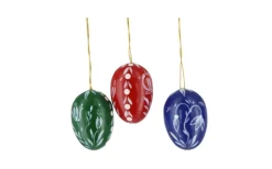 Figurenland Uhlig GmbH Ostereier*Ostereier mit weißen Blumen, 3 cm, 6 Stück von