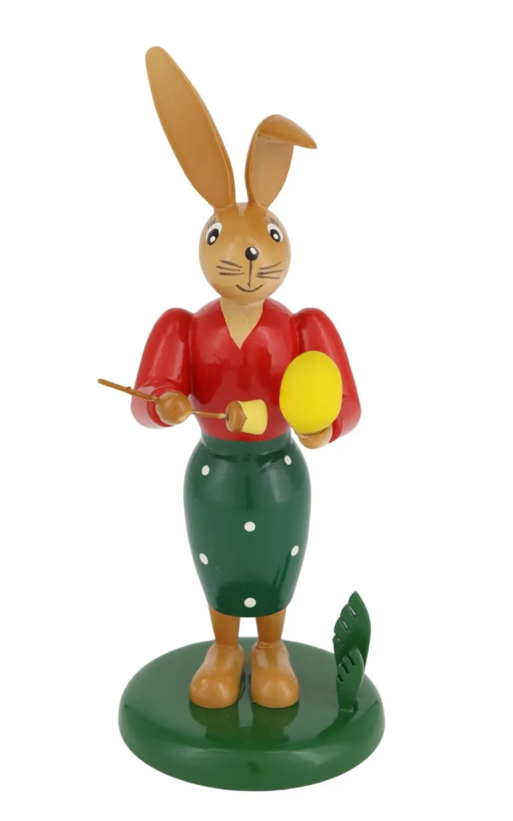Holzkunst Gahlenz Osterhasen*Osterhase - Häsin mit Pinsel und Ei, 12 cm von