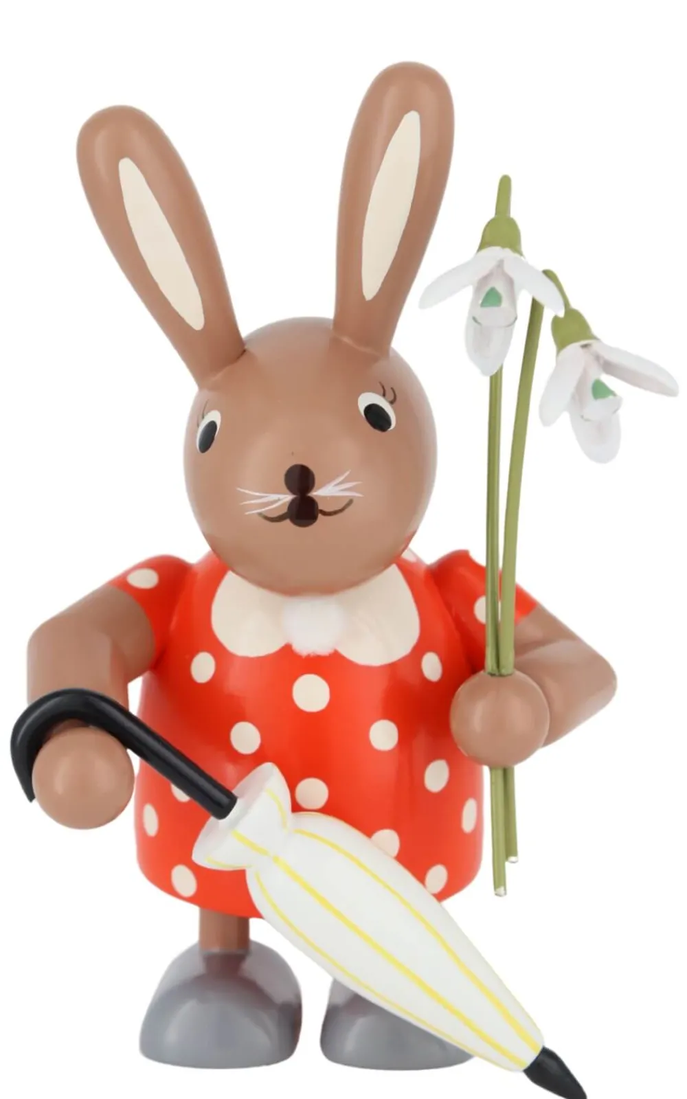 KWO Osterhasen*Osterhase - Häsin mit Schneeglöckchen, 11 cm von
