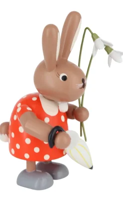 KWO Osterhasen*Osterhase - Häsin mit Schneeglöckchen, 11 cm von